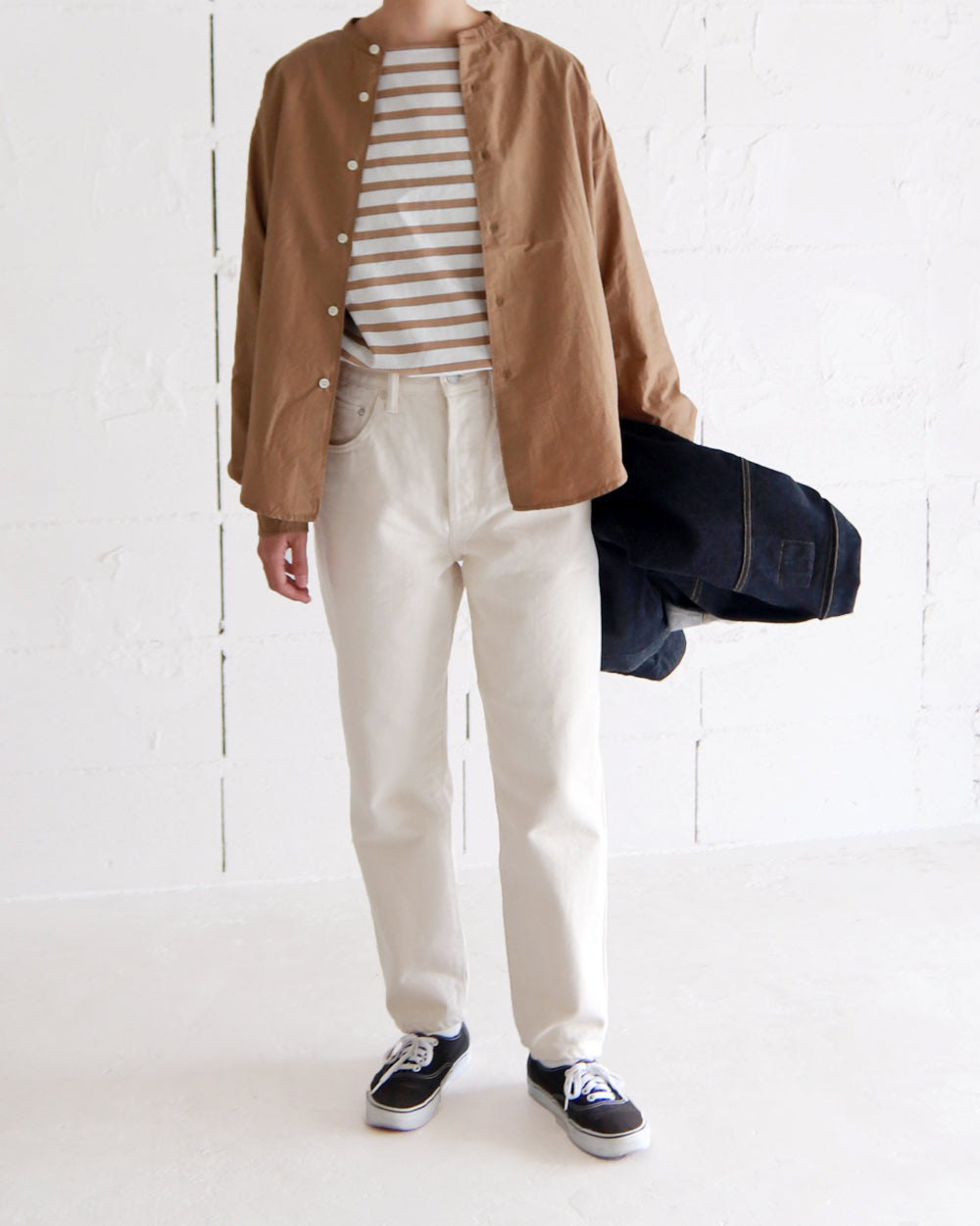 HATSKI Loose Tapered Katsuragi Denim -Ecru HTK-22001-K