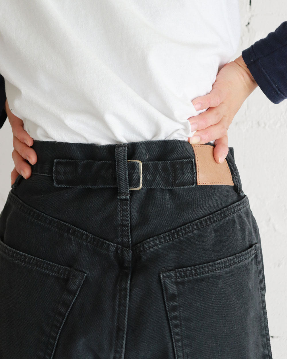 HATSKI Back Buckle Black Denim -Black-