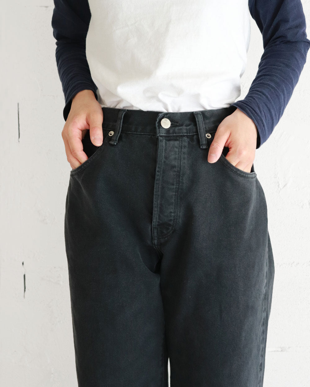 HATSKI Back Buckle Black Denim -Black-