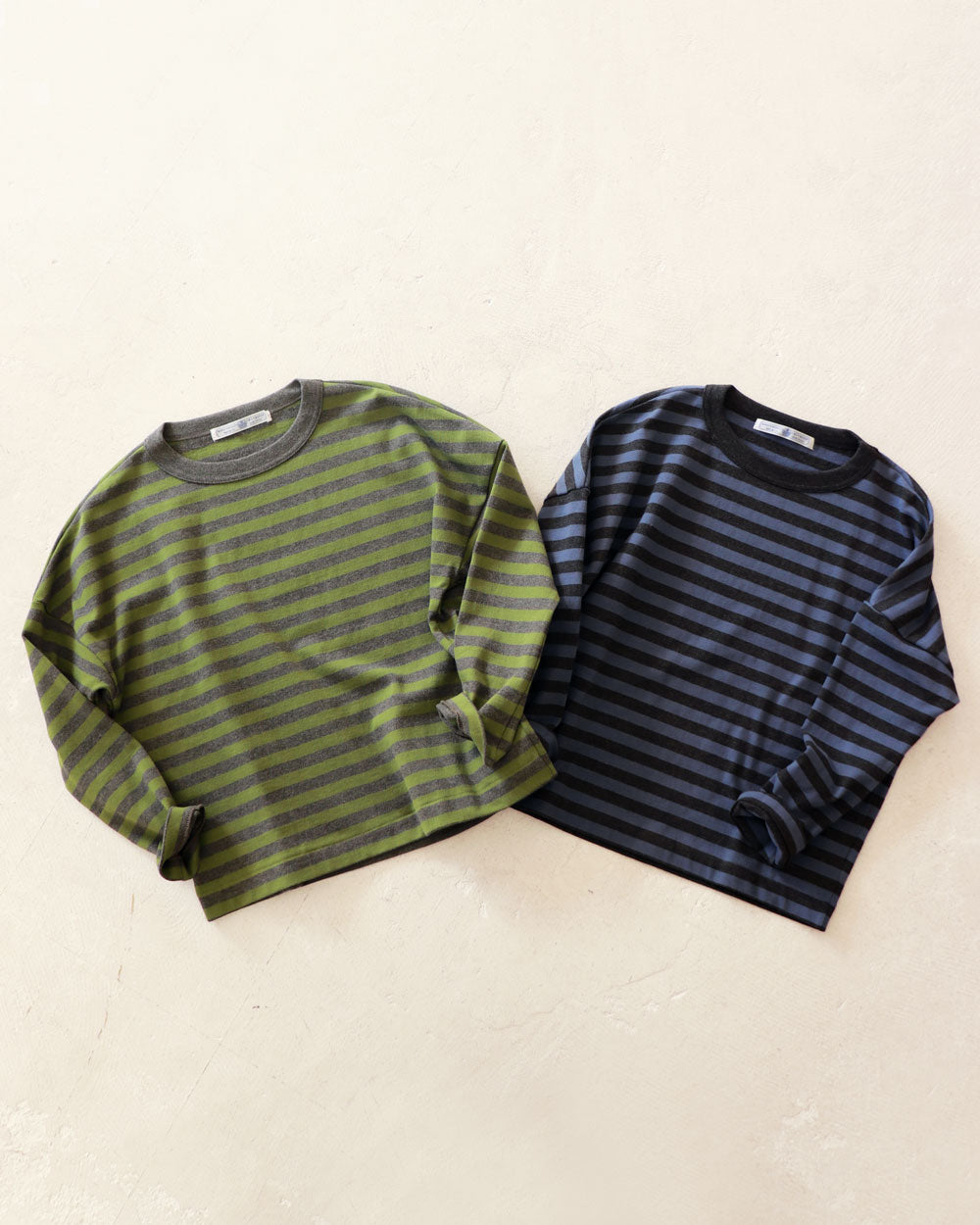 R&D.M.Co- 裏起毛 BORDER DROP SHIRT