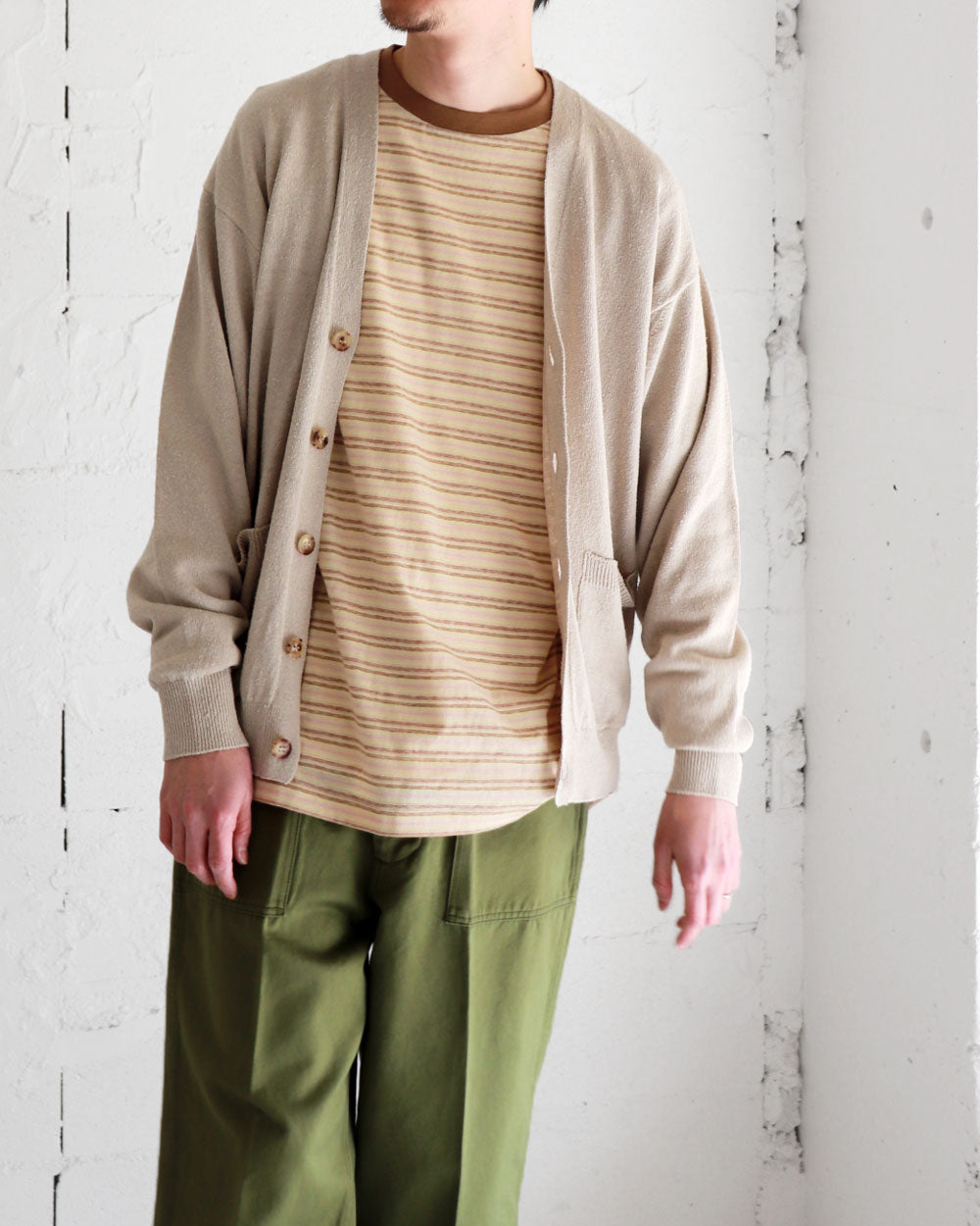 BATONER SILK V NECK CARDIGAN