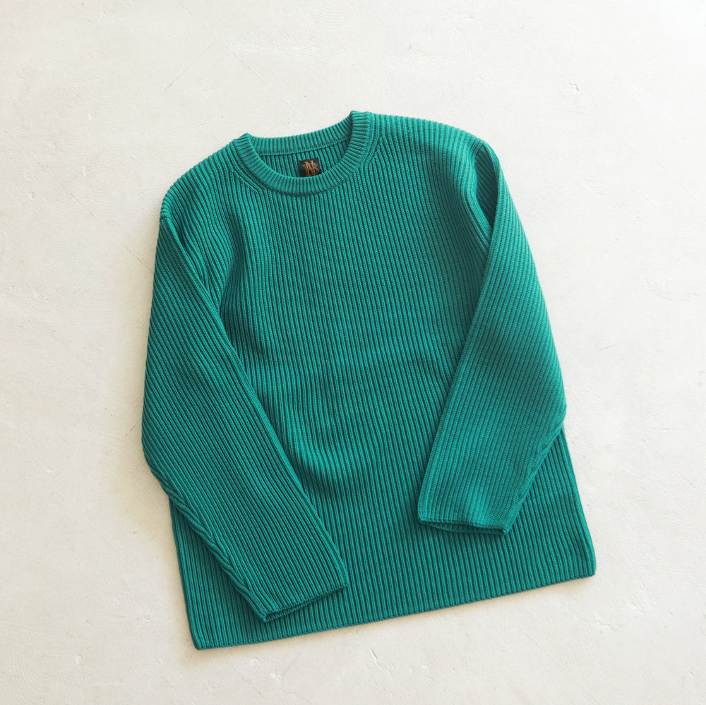 BATONER SOLID WOOL RIB CREW NECK