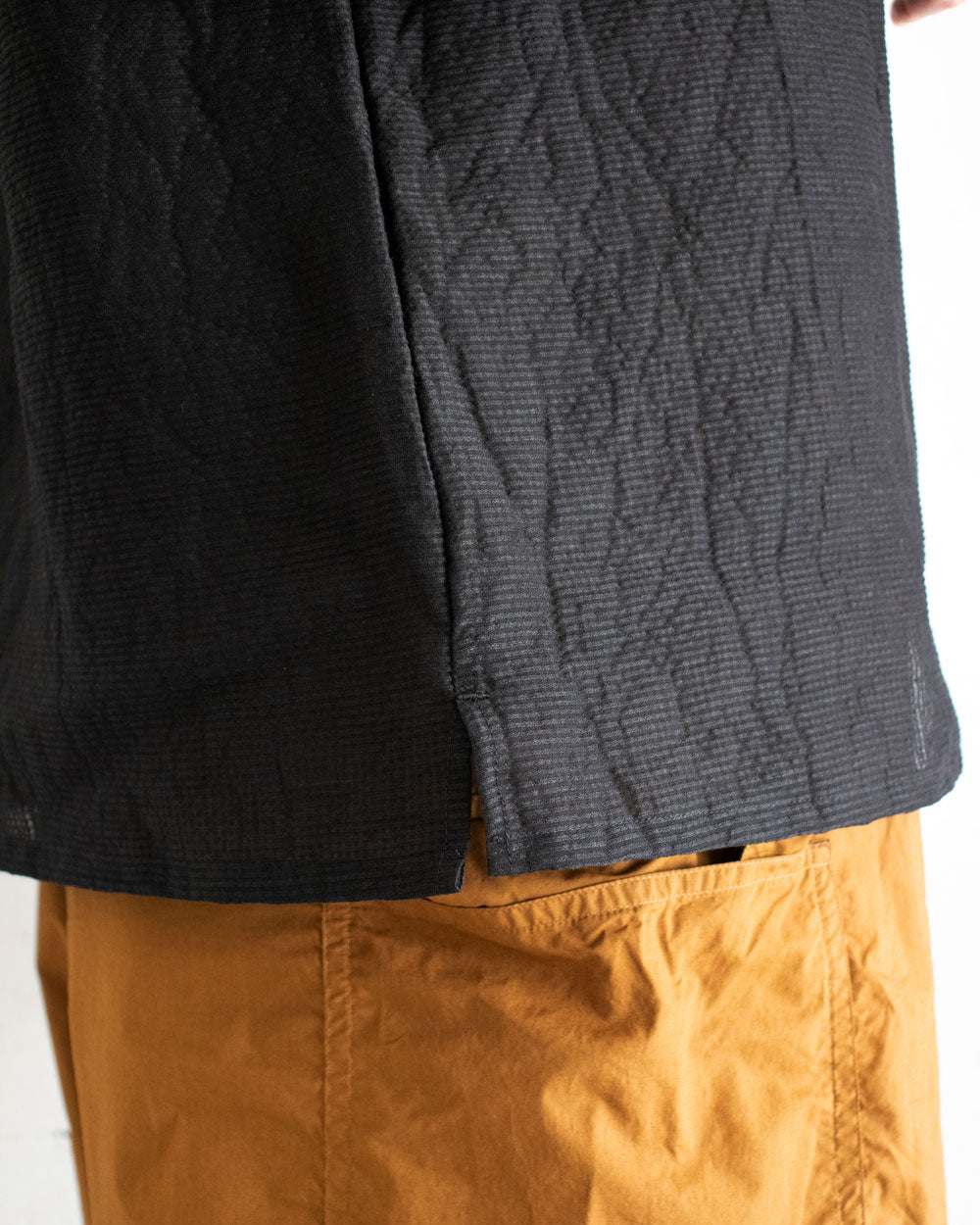 R&D.M.Co- SHADING CHECK OPEN COLLAR SHIRT