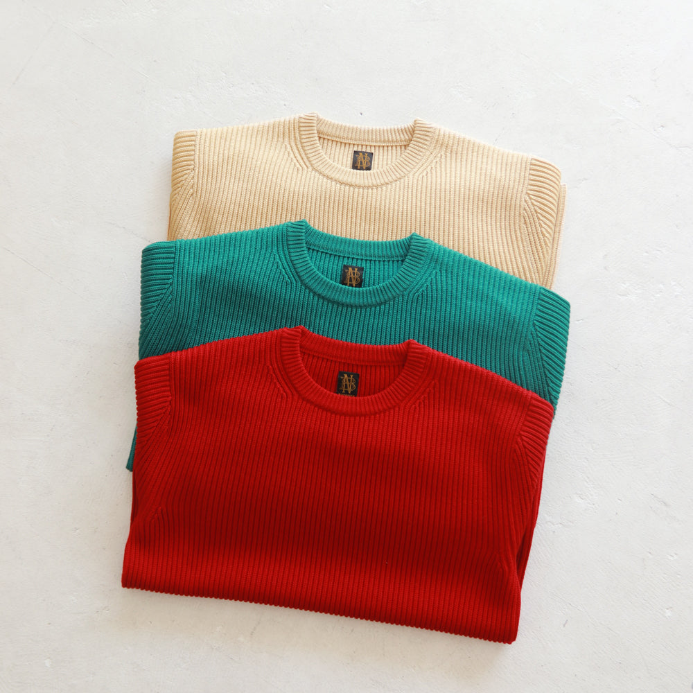 BATONER SOLID WOOL RIB CREW NECK