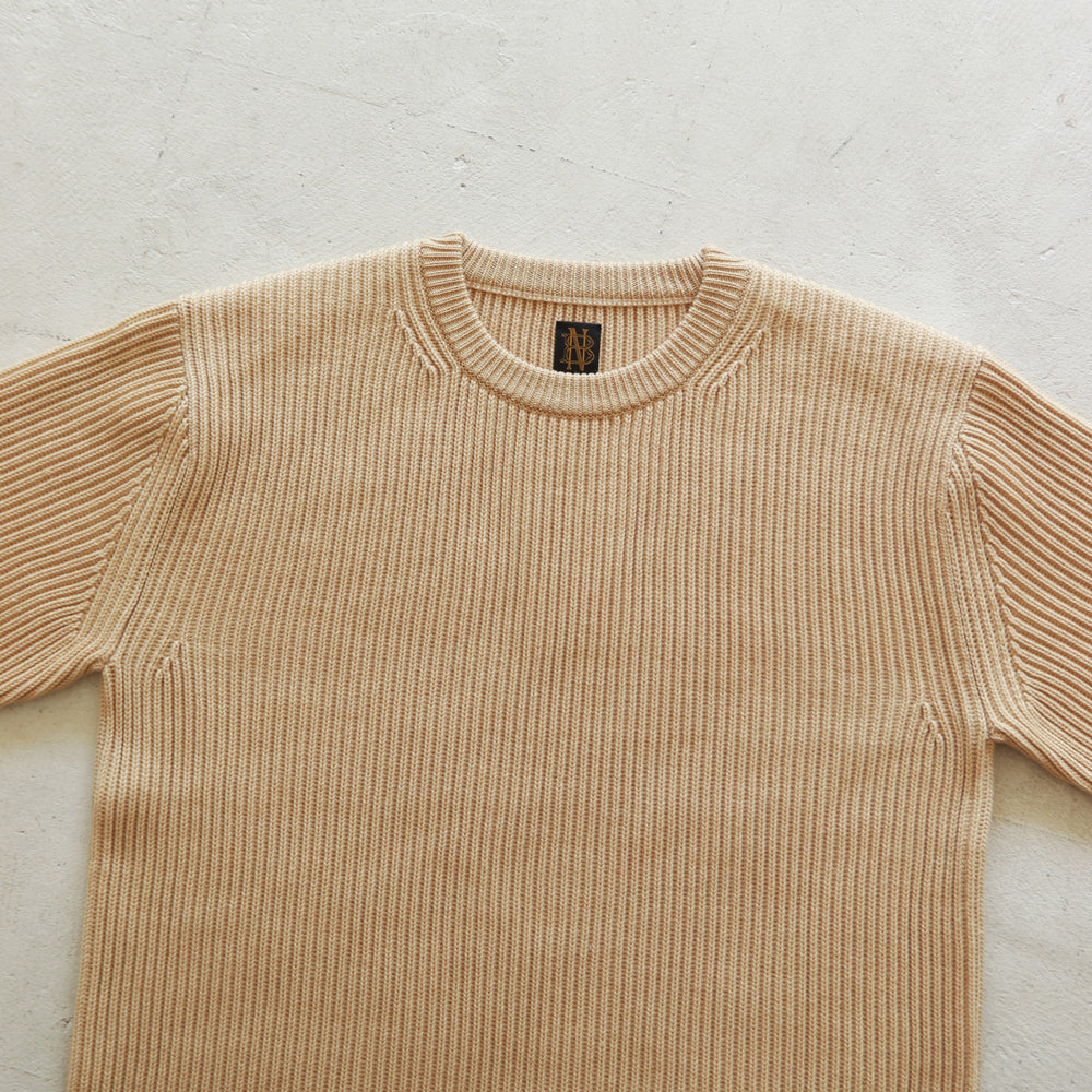 BATONER SOLID WOOL RIB CREW NECK