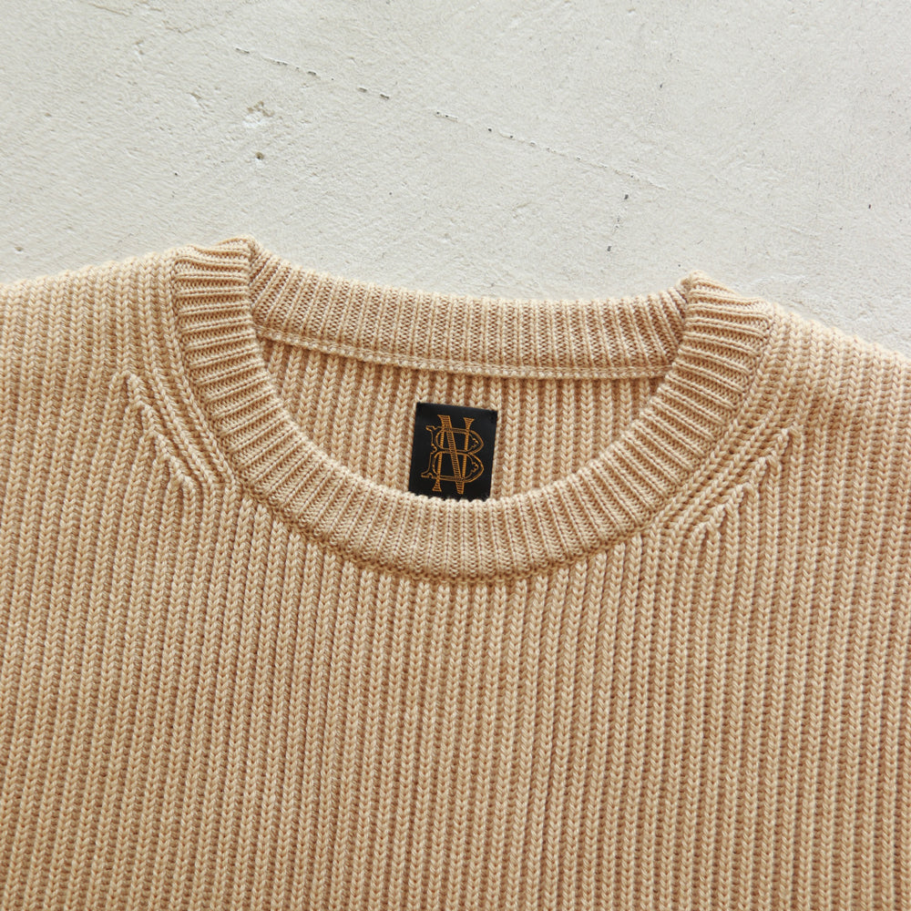 BATONER SOLID WOOL RIB CREW NECK