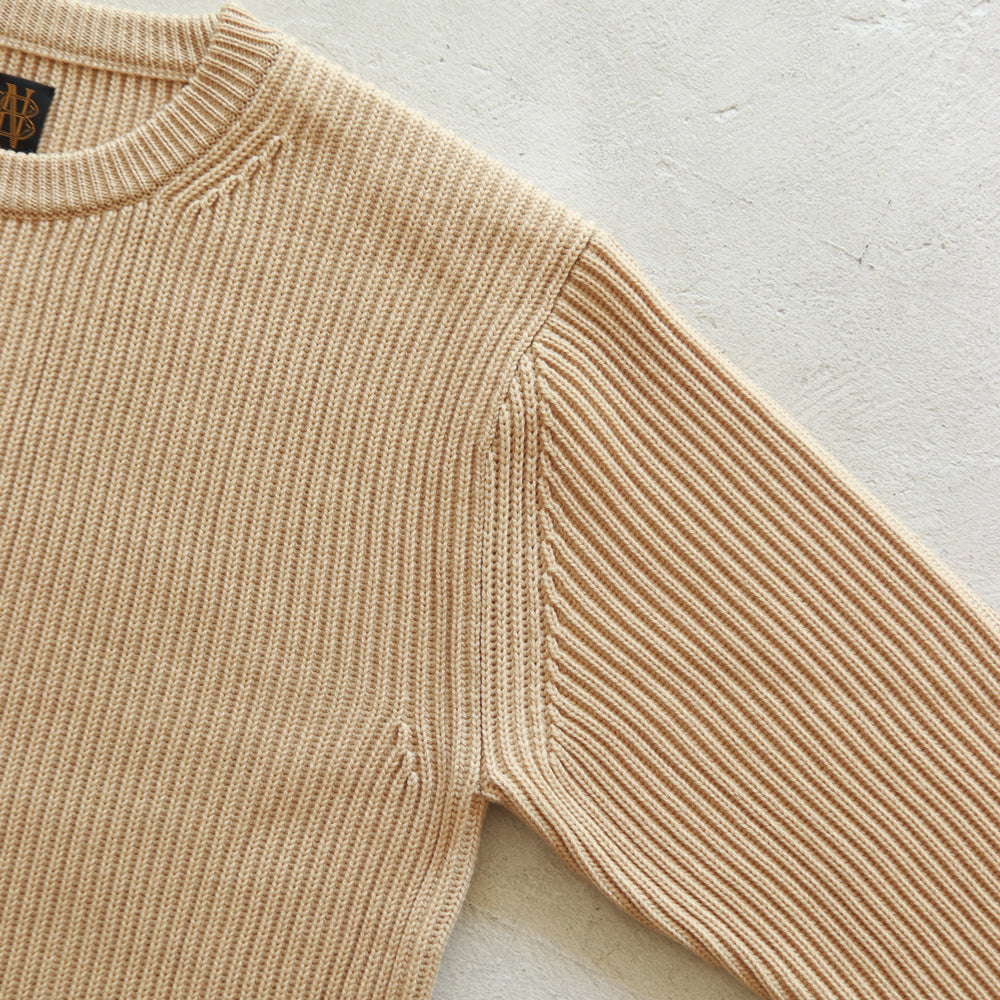 BATONER SOLID WOOL RIB CREW NECK