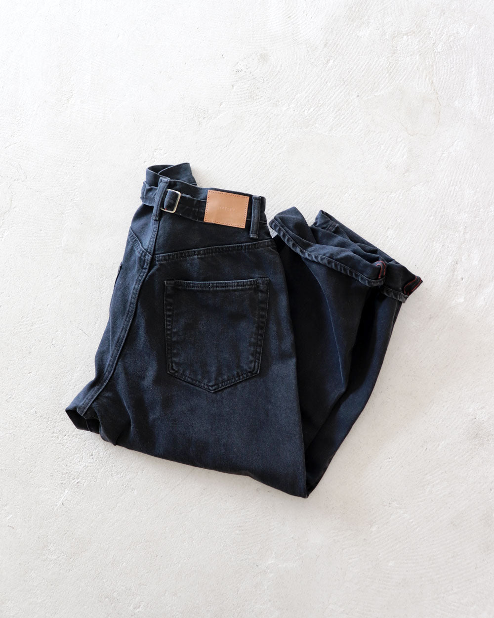 HATSKI Back Buckle Black Denim -Black-