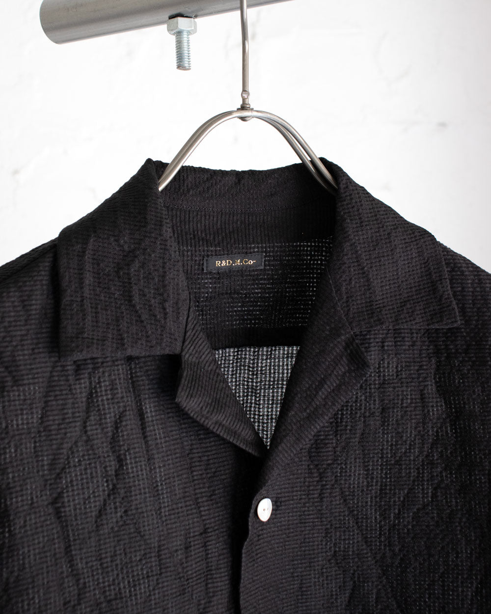 R&D.M.Co- SHADING CHECK OPEN COLLAR SHIRT