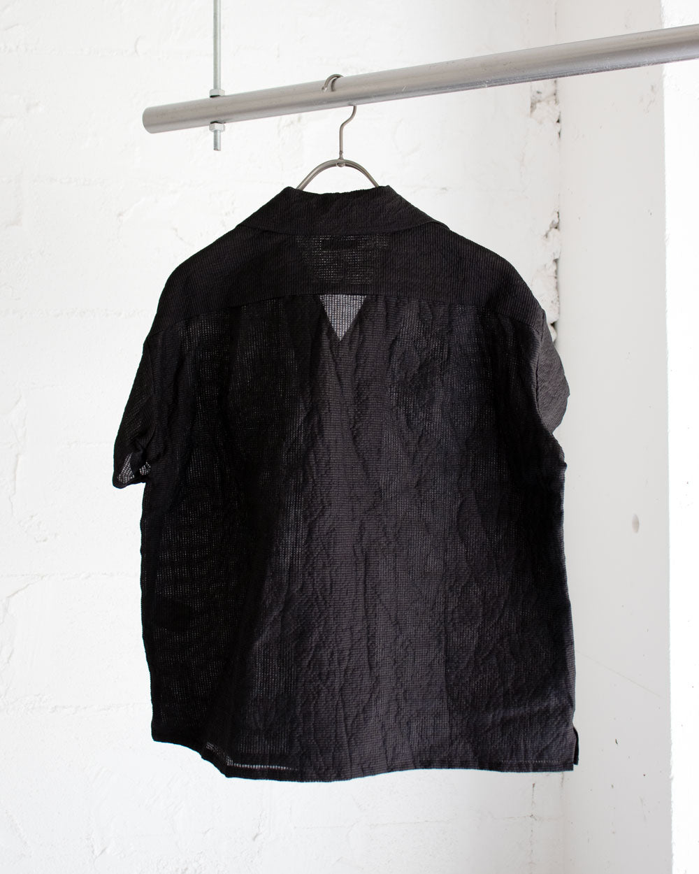 R&D.M.Co- SHADING CHECK OPEN COLLAR SHIRT