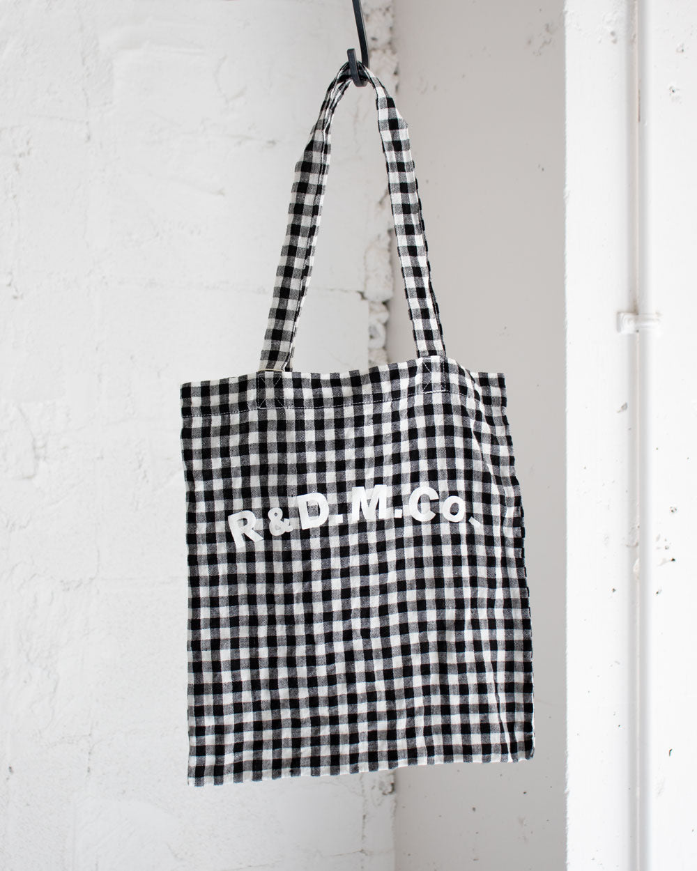 R&D.M.Co- LINEN GINGHAM CHECK TOTE BAG
