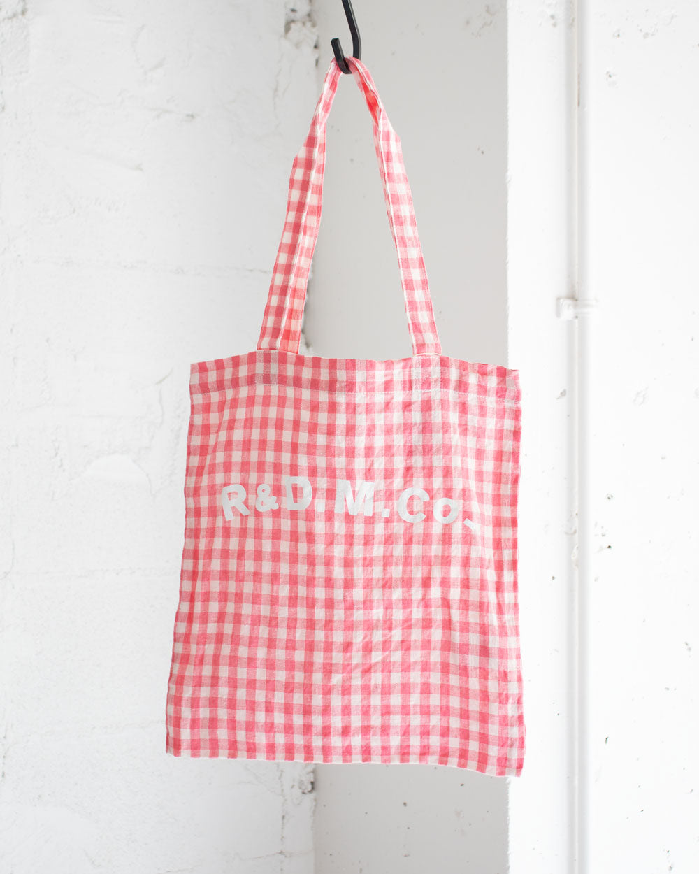 R&D.M.Co- LINEN GINGHAM CHECK TOTE BAG