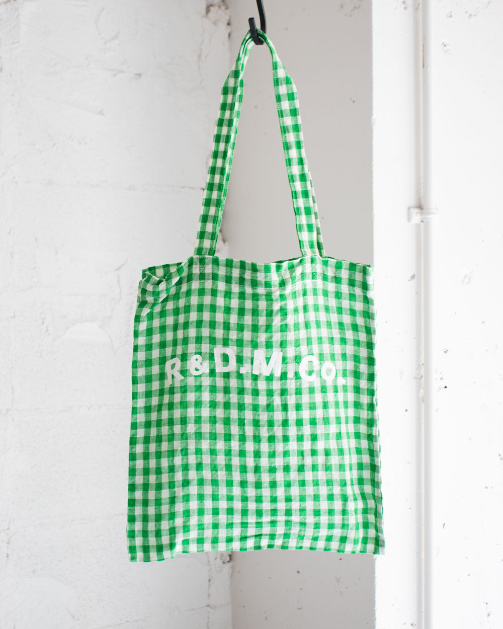 R&D.M.Co- LINEN GINGHAM CHECK TOTE BAG
