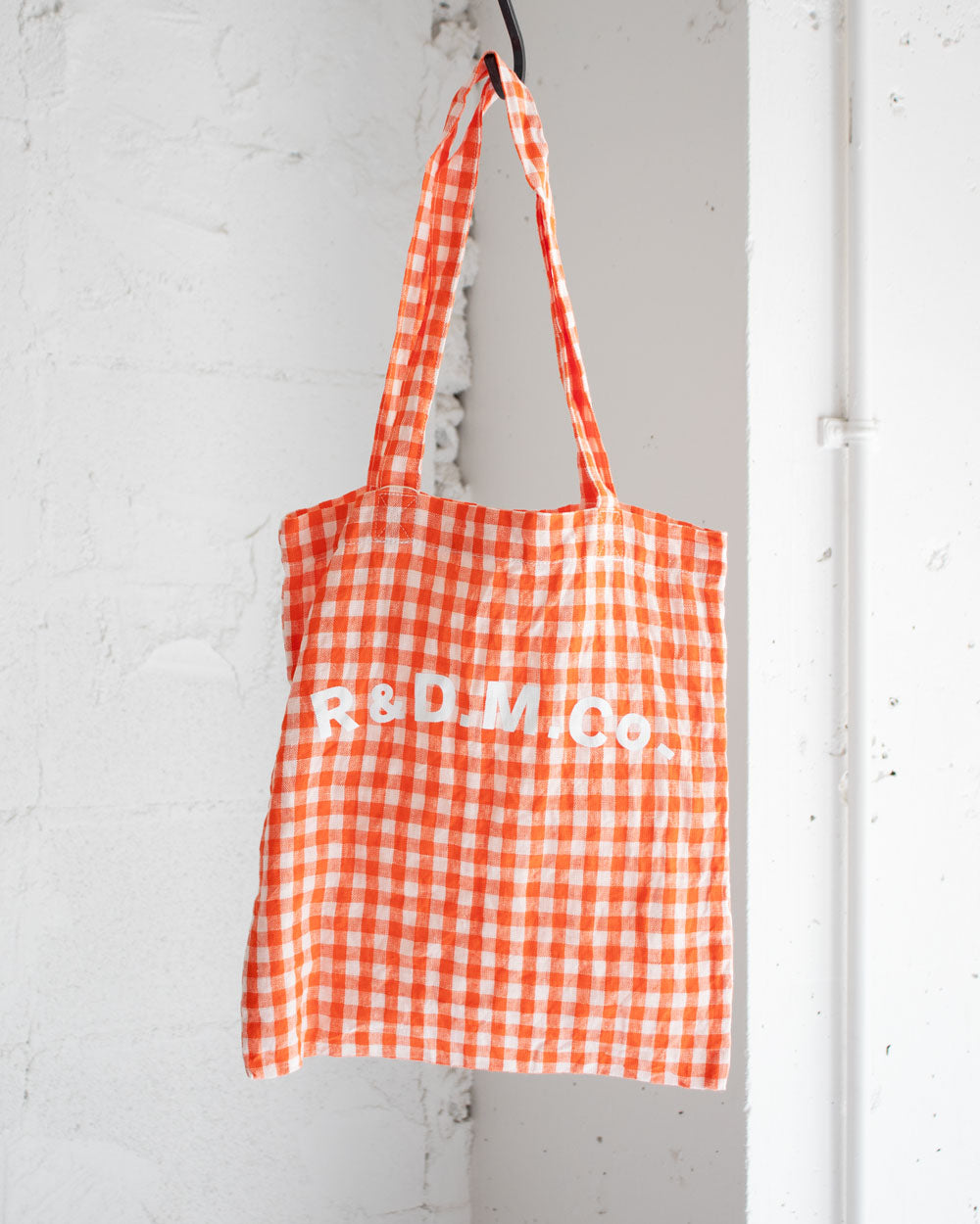 R&D.M.Co- LINEN GINGHAM CHECK TOTE BAG
