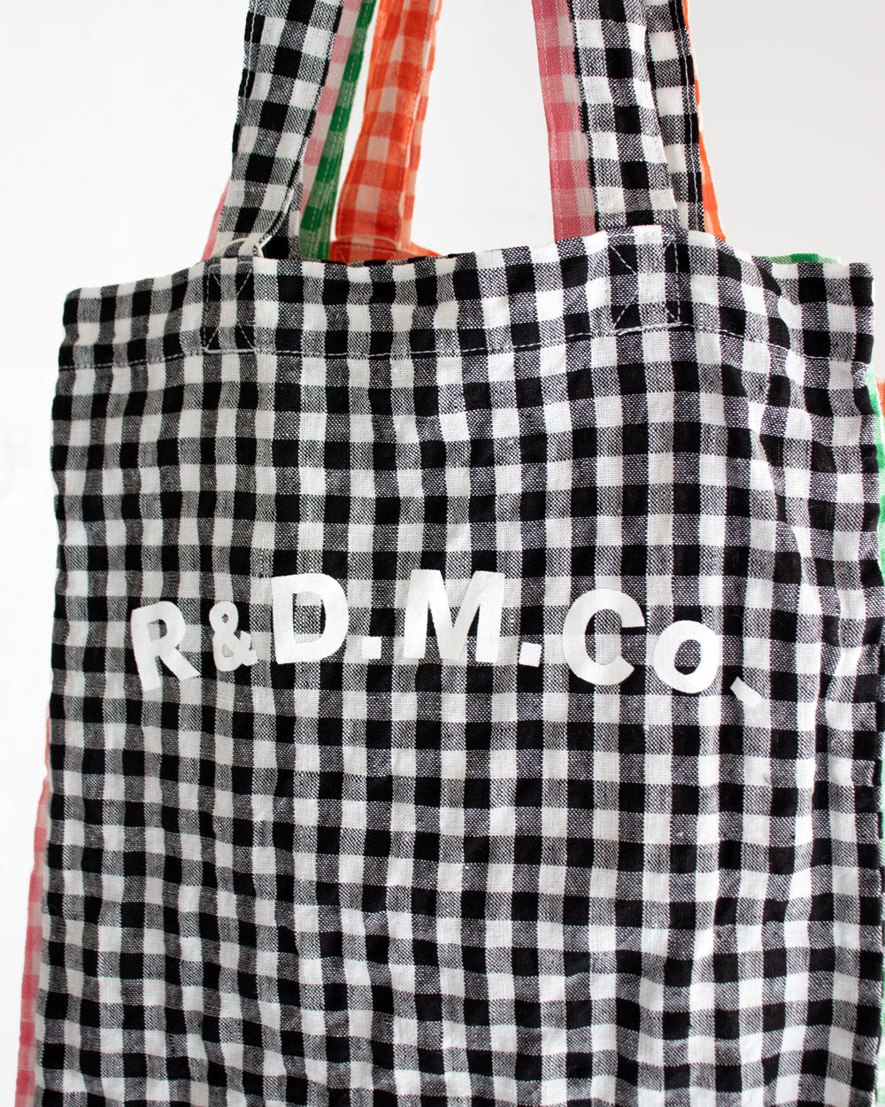 R&D.M.Co- LINEN GINGHAM CHECK TOTE BAG