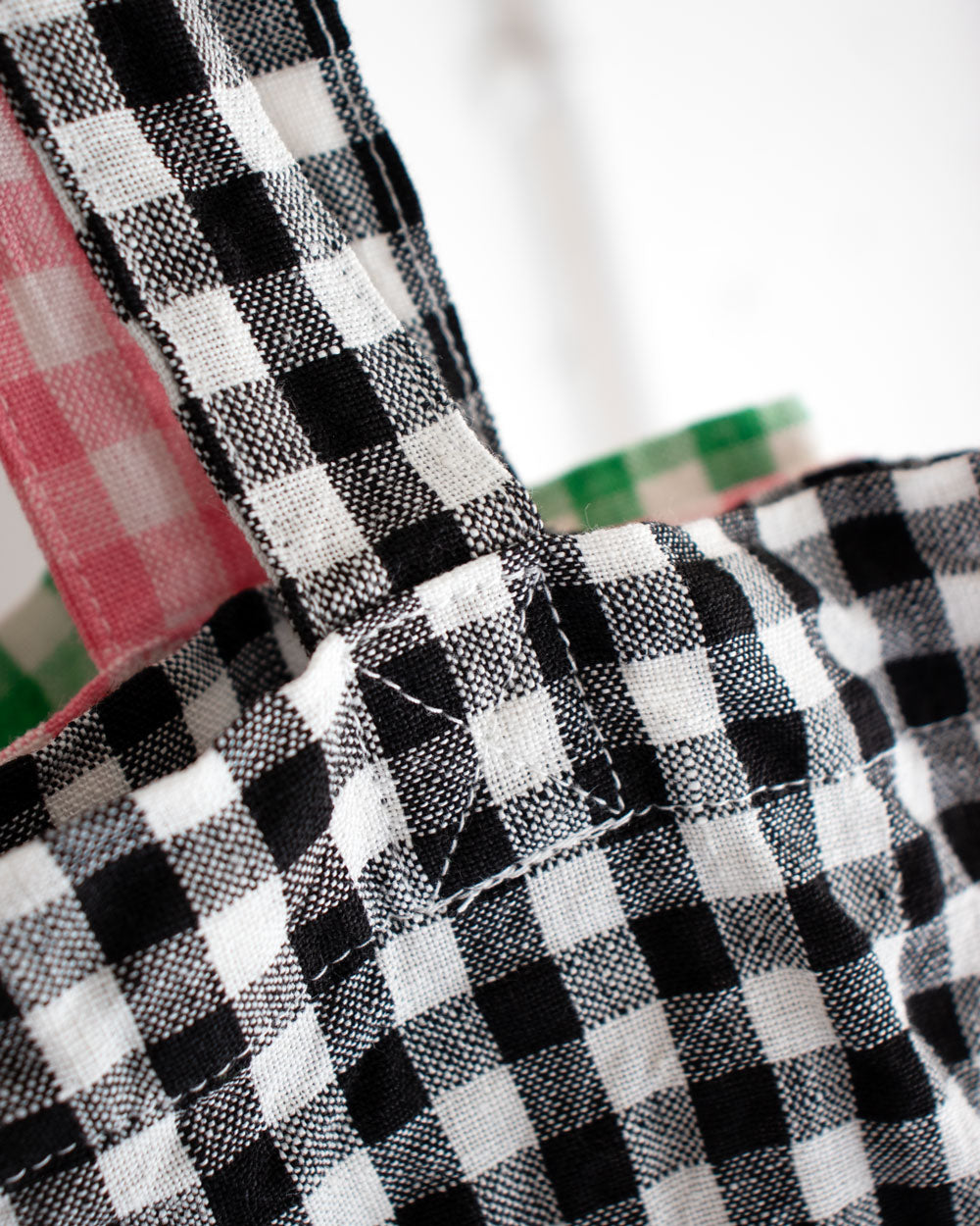 R&D.M.Co- LINEN GINGHAM CHECK TOTE BAG