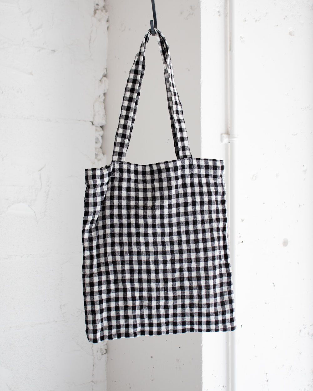R&D.M.Co- LINEN GINGHAM CHECK TOTE BAG
