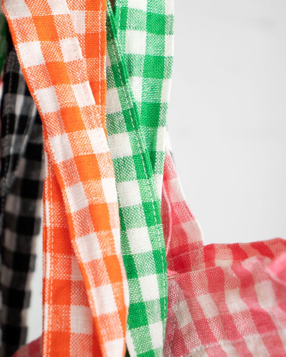 R&D.M.Co- LINEN GINGHAM CHECK TOTE BAG