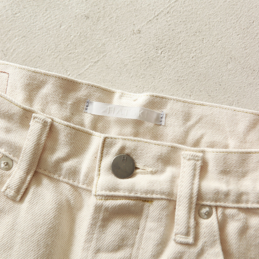 HATSKI Loose Tapered Katsuragi Denim -Ecru HTK-22001-K