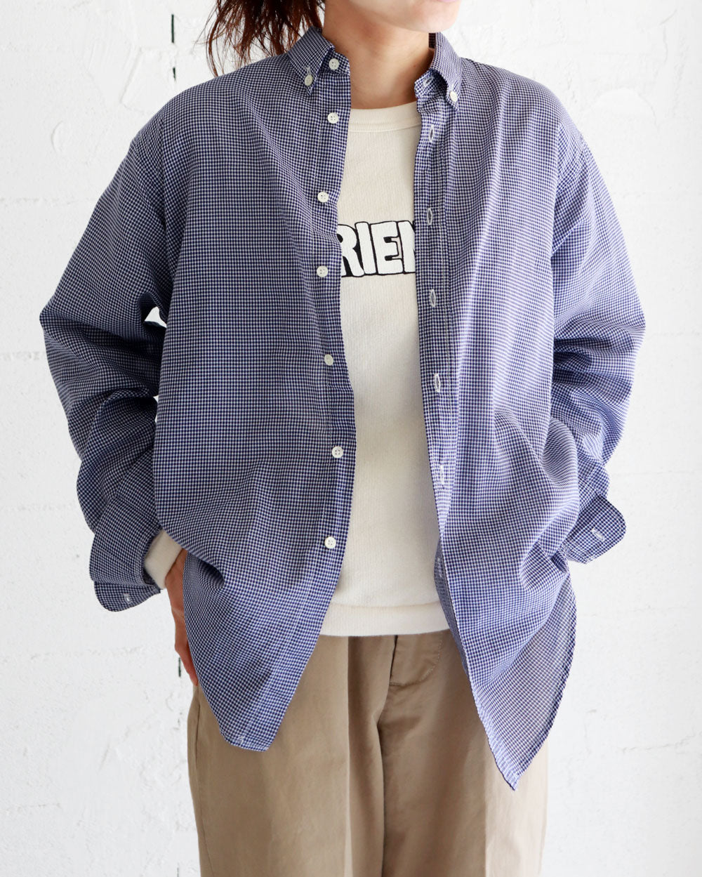 HATSKI Oval Check B.D. Shirt -Blue- HTK-22005