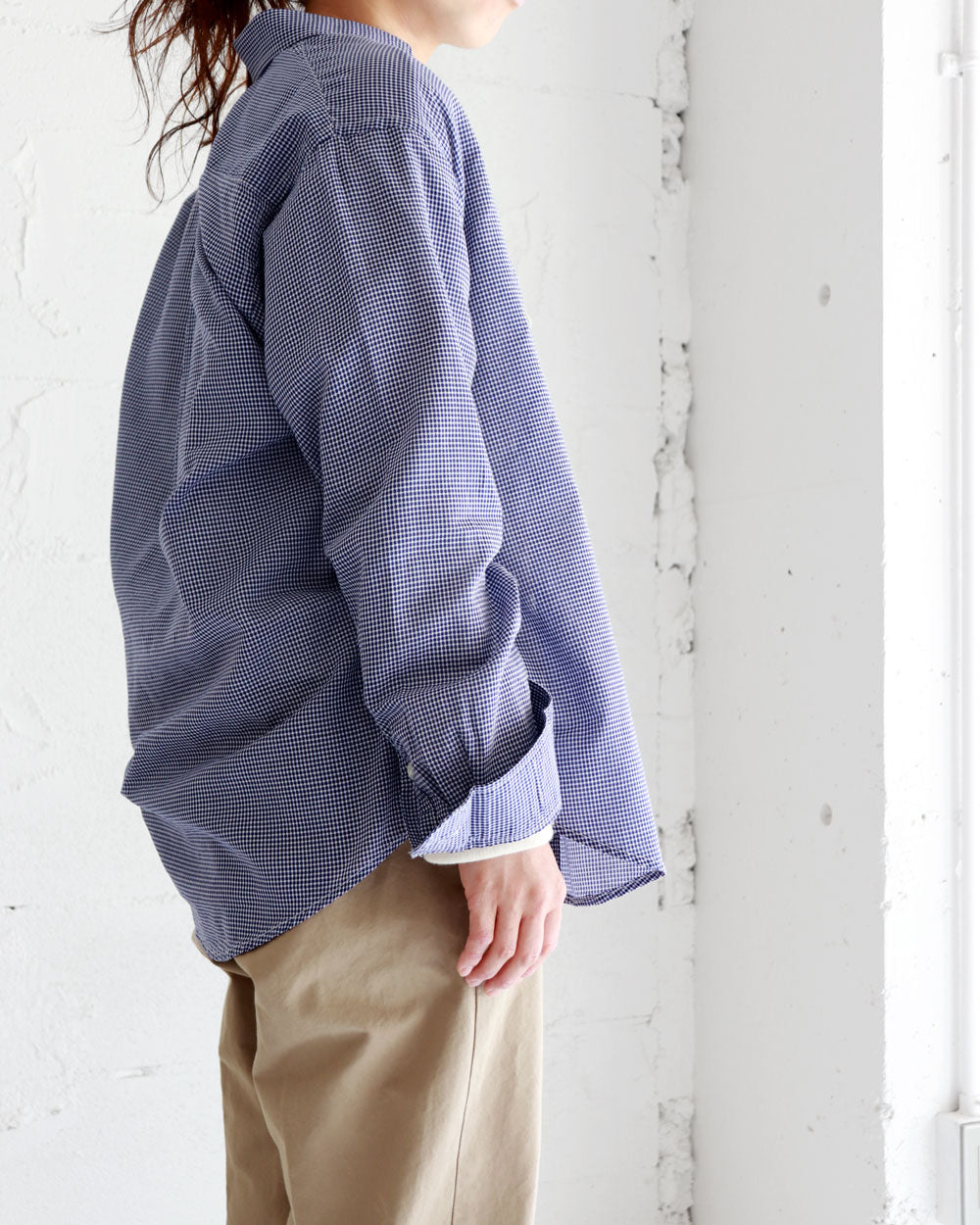 HATSKI Oval Check B.D. Shirt -Blue- HTK-22005