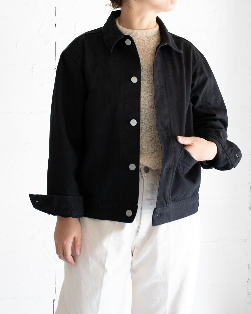 HATSKI Black Denim Jacket HTK-23011-B