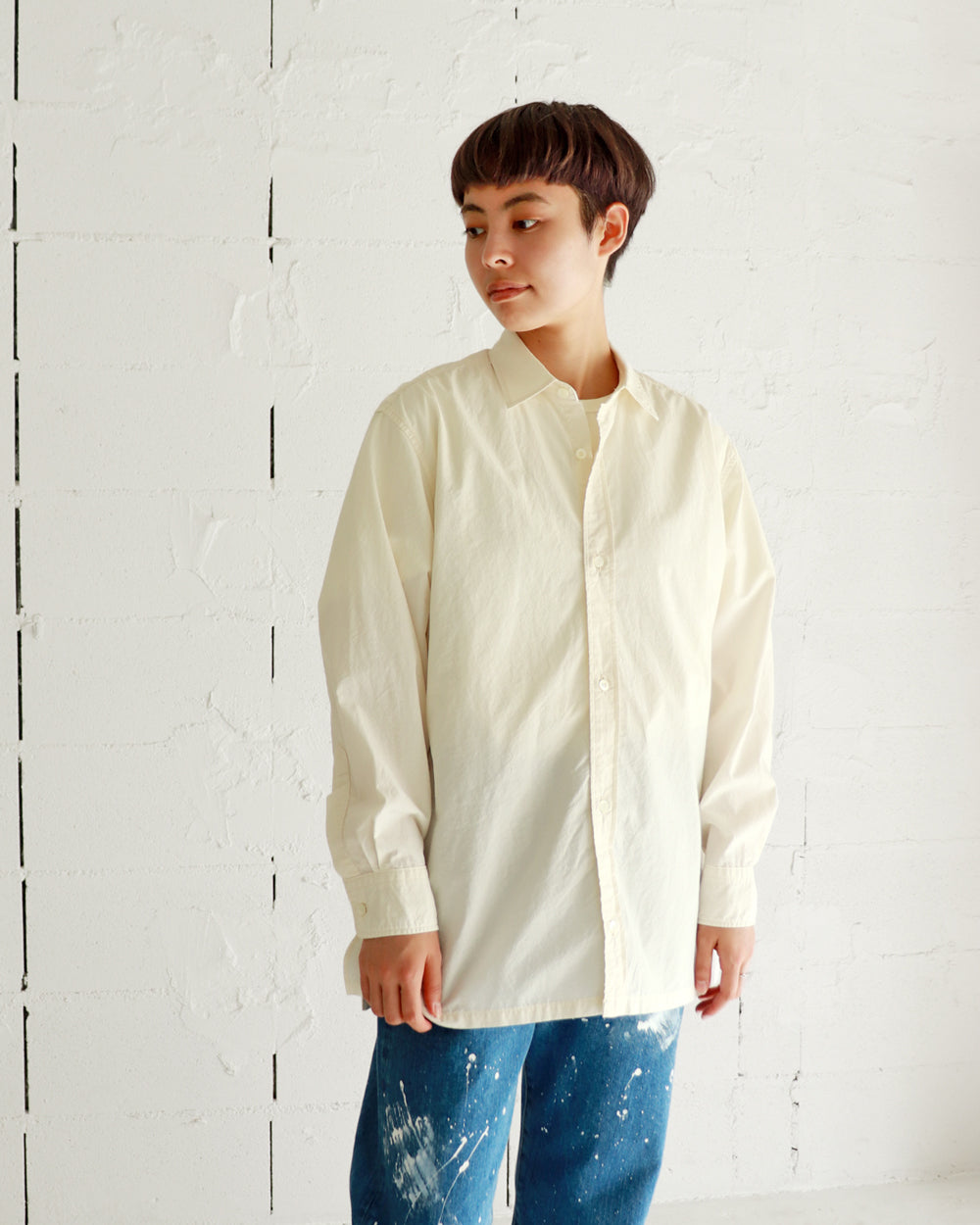 HATSKI Regular Collar Relax Silk Shirt HTK-24003-S