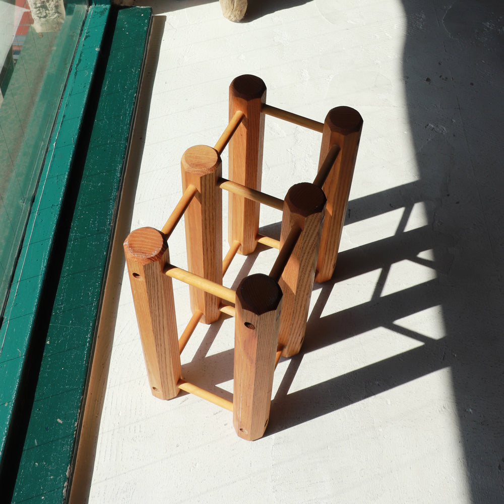 vintage wooden wine rack
