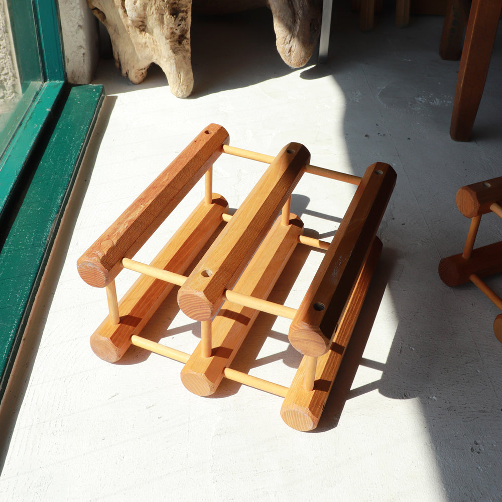 vintage wooden wine rack