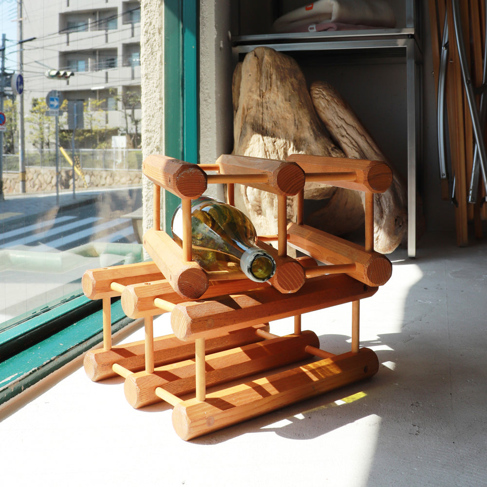 vintage wooden wine rack