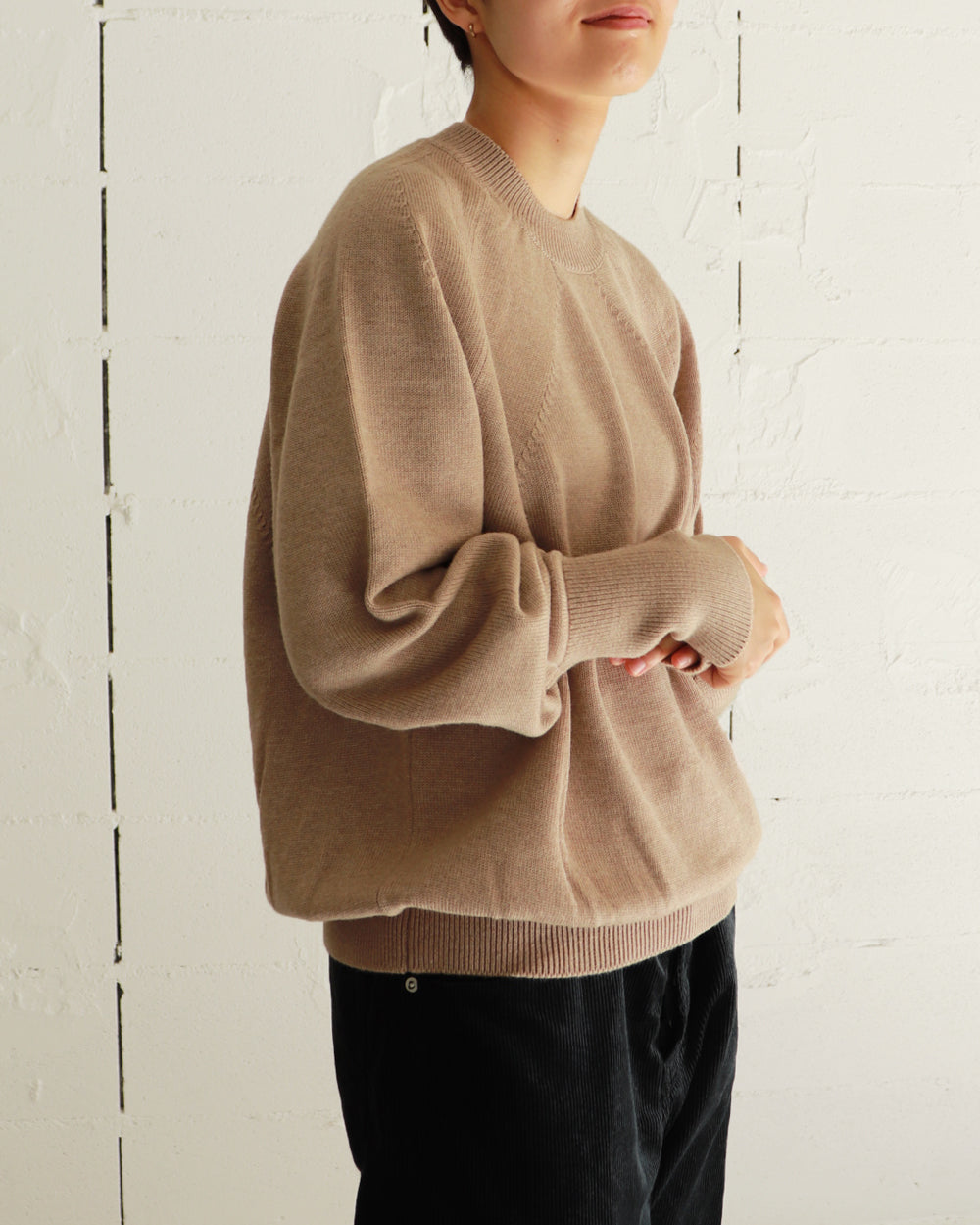 BATONER AGING WOOL SIGNATURE CREW NECK