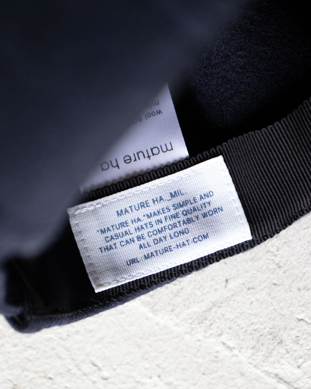 MATURE HA._MIL trainer cap / melton Navy