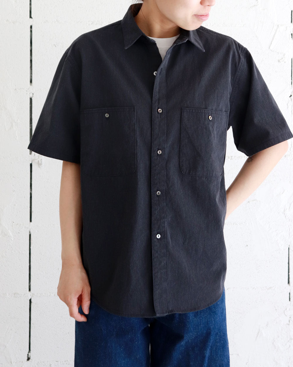 HATSKI Work S/S Shirt -Top Charcoal- HTK-23003