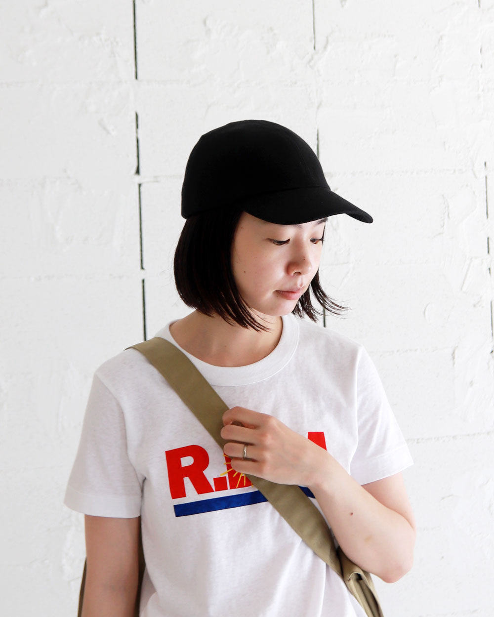 MATURE HA._MIL trainer cap / linen canvas washed