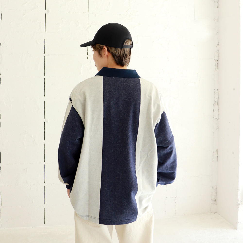 HATSKI Wide Stripe L/S Polo HTK-24010