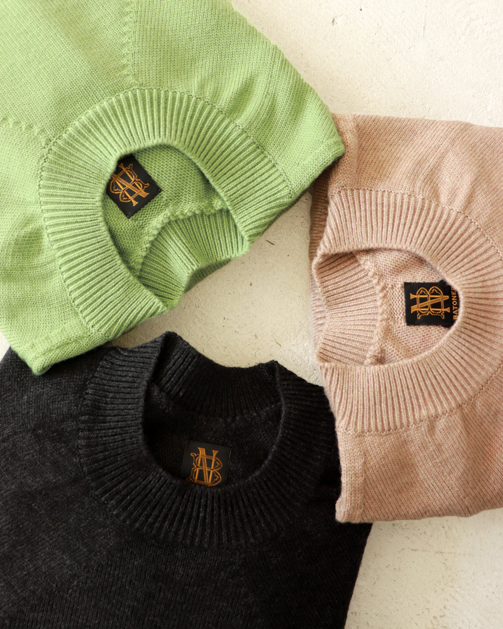 BATONER AGING WOOL SIGNATURE CREW NECK