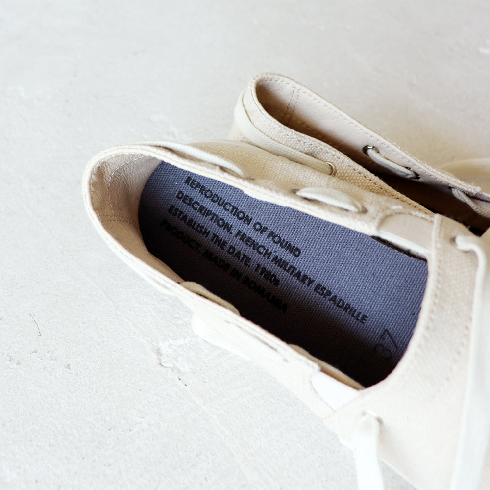 REPRODUCTION OF FOUND FRENCH MILITARY ESPADRILLE