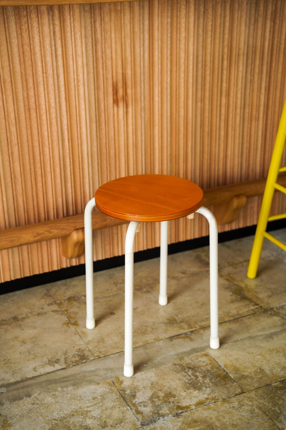 Vintage metal & wood stool