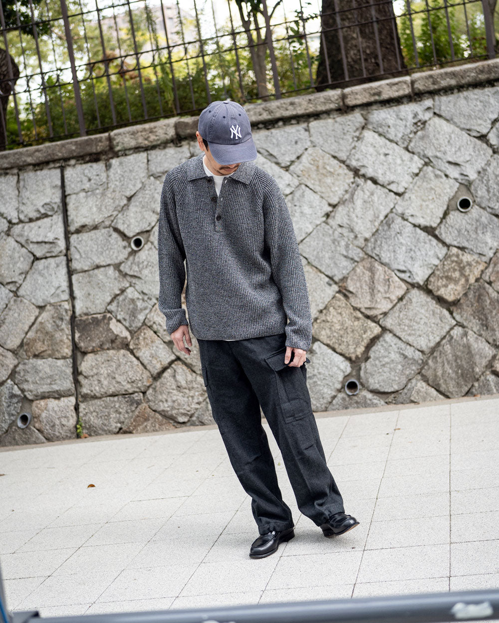 BATONER SOLID WOOL RIB POLO