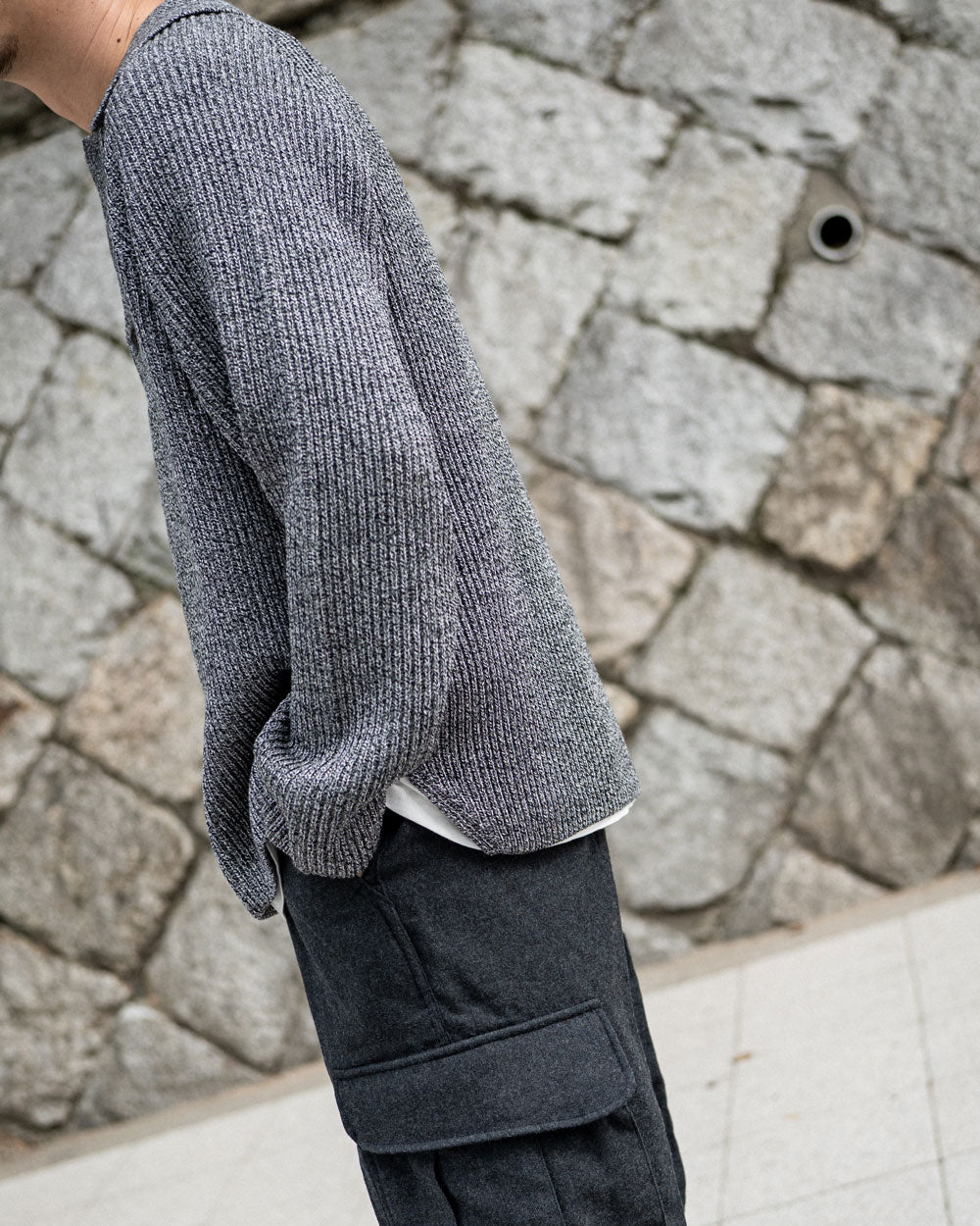 BATONER SOLID WOOL RIB POLO