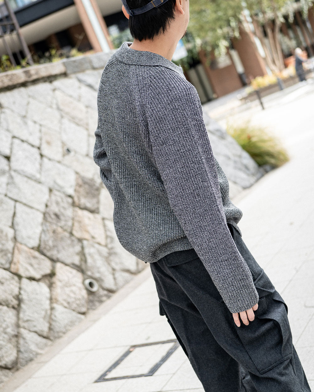 BATONER SOLID WOOL RIB POLO