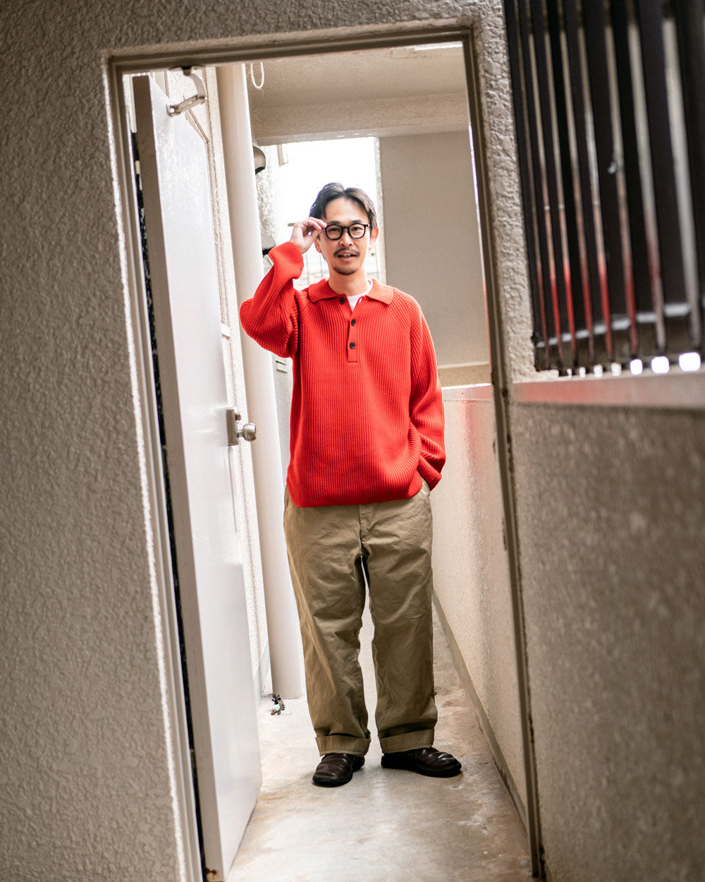 BATONER SOLID WOOL RIB POLO