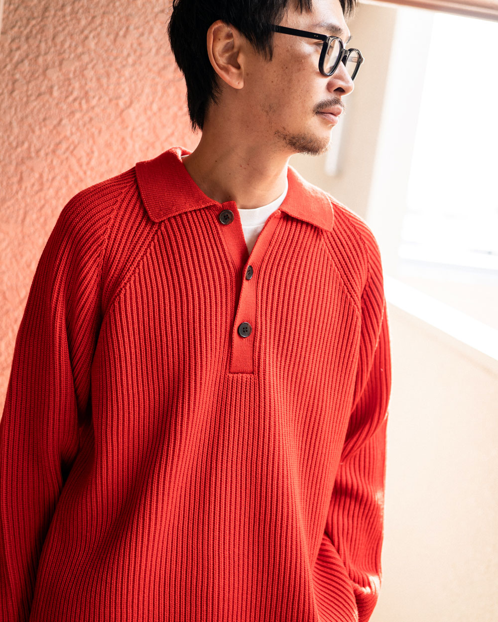 BATONER SOLID WOOL RIB POLO