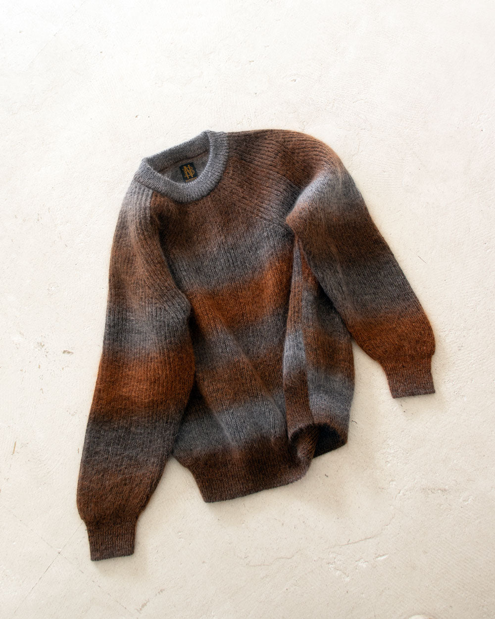 BATONER MOHAIR KASURI DYE SIGNATURE CREW NECK