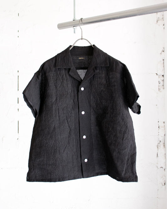 R＆D.M.Co- SHADING CHECK OPEN COLLAR SHIRT