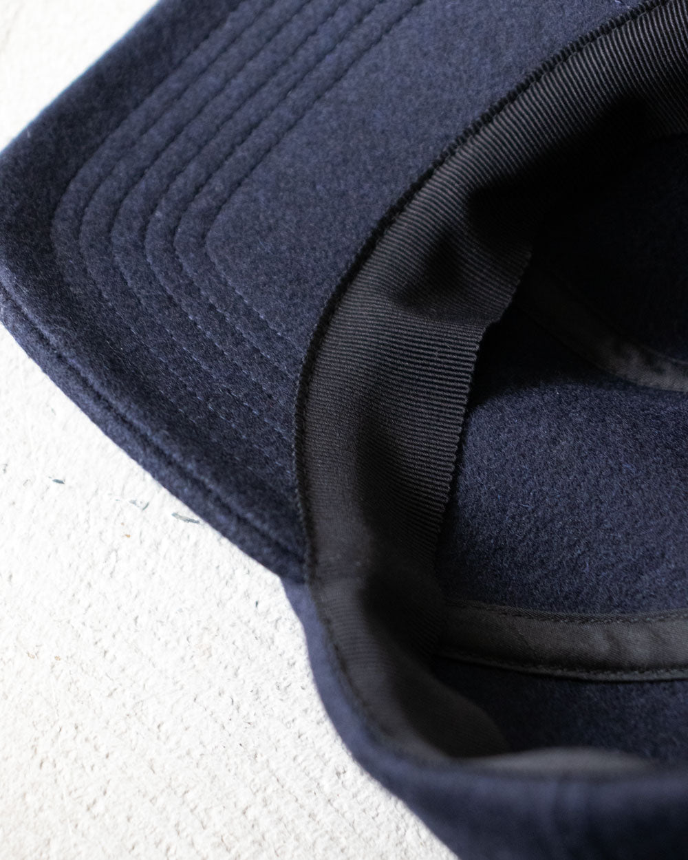 MATURE HA._MIL trainer cap / melton Navy