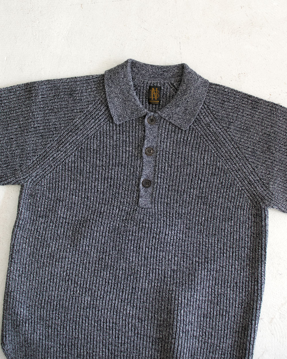 BATONER SOLID WOOL RIB POLO