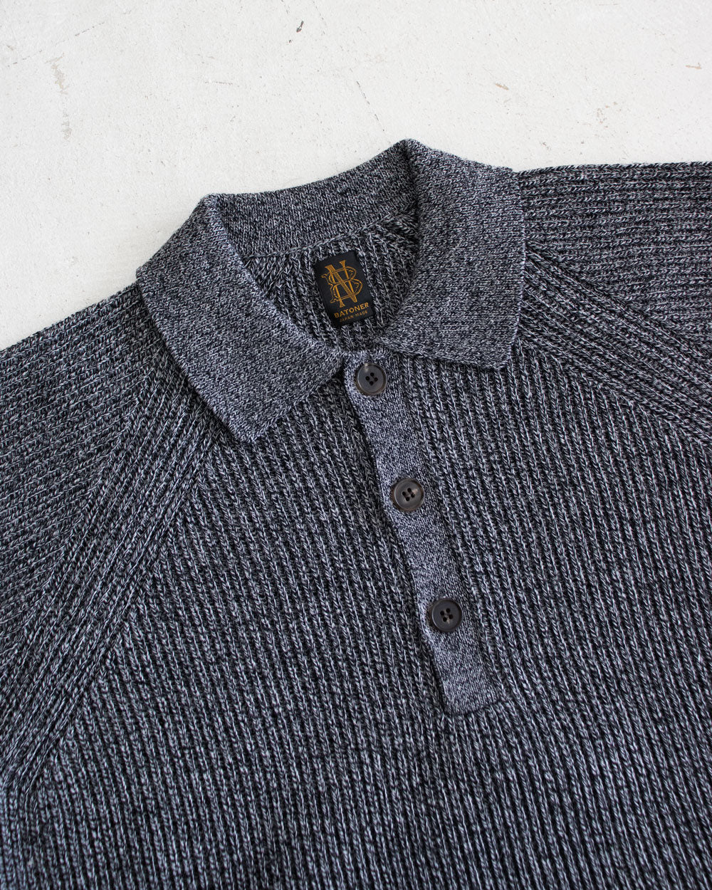 BATONER SOLID WOOL RIB POLO