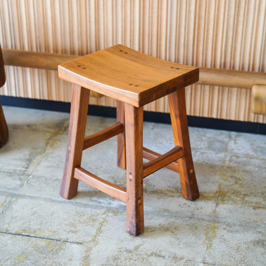 Vintage Solid Walnut Stool