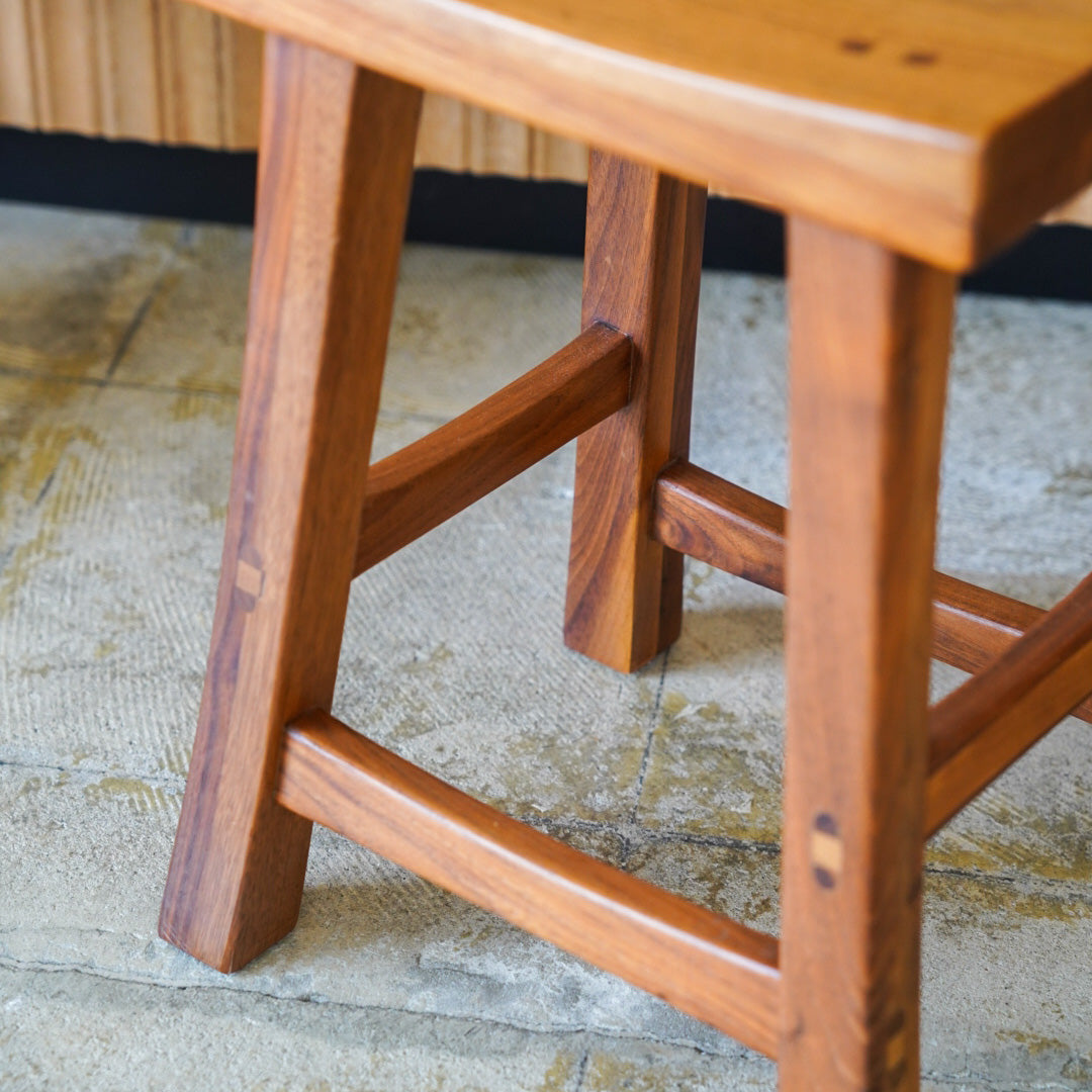 Vintage Solid Walnut Stool